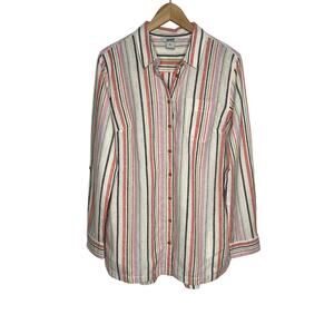 Striped Button-Up Women's Top